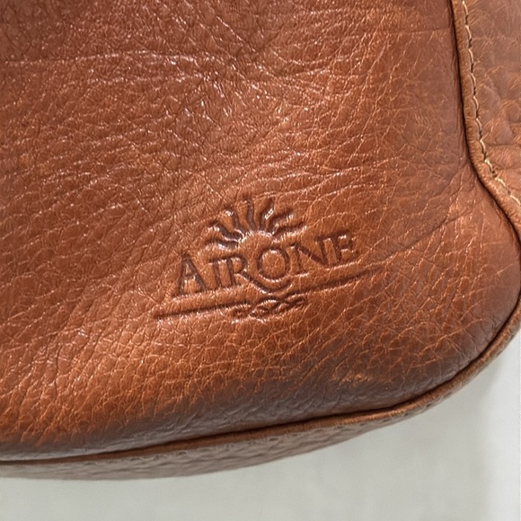 Air One Brown Vintage Pebbled Leather Medium Shoulder Bag Everyday Bag Purse - Picture 2 of 14